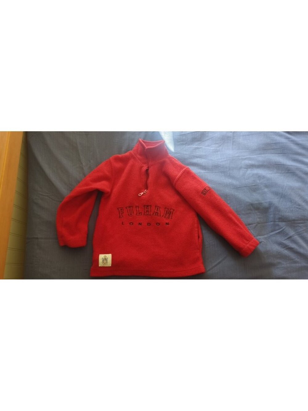 Fulham FC Fleece Quarter Zip Pullover Red Official Merchandise Made in UK Size S